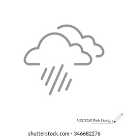 line icon of heavy rain