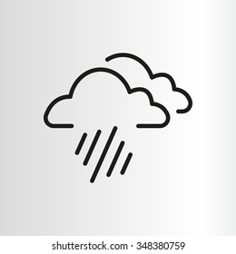 line icon of heavy rain