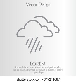 line icon of heavy rain