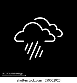 line icon of heavy rain