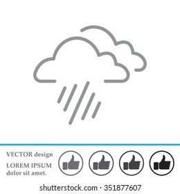 line icon of heavy rain