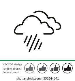 line icon of heavy rain