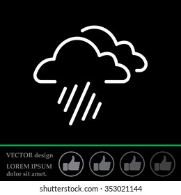 line icon of heavy rain