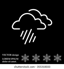 line icon of heavy rain