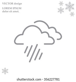 line icon of heavy rain