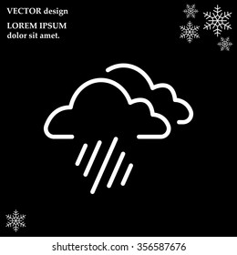 line icon of heavy rain