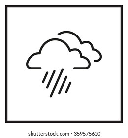 line icon of heavy rain