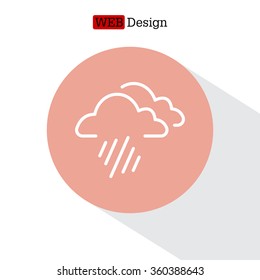 line icon of heavy rain
