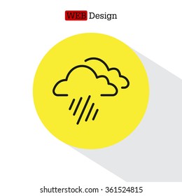line icon of heavy rain