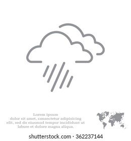 line icon of heavy rain