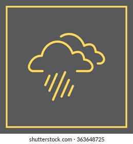 line icon of heavy rain