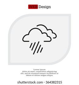 line icon of heavy rain