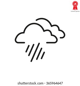 line icon of heavy rain