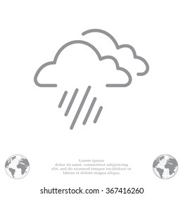 line icon of heavy rain