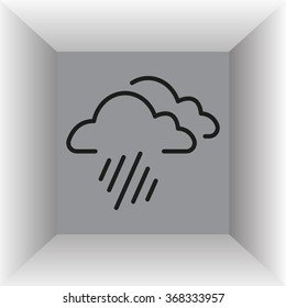 line icon of heavy rain