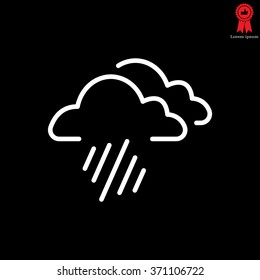 line icon of heavy rain