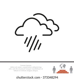 line icon of heavy rain