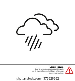 line icon of heavy rain