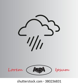 line icon of heavy rain