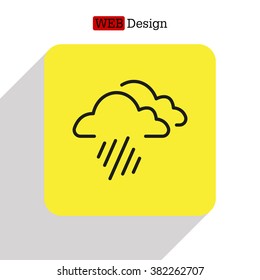 line icon of heavy rain