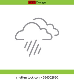 line icon of heavy rain