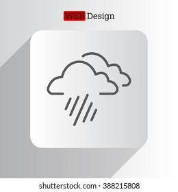 line icon of heavy rain