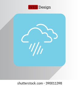 line icon of heavy rain