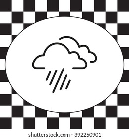 line icon of heavy rain