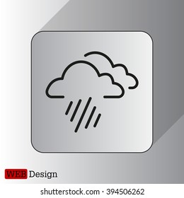 line icon of heavy rain