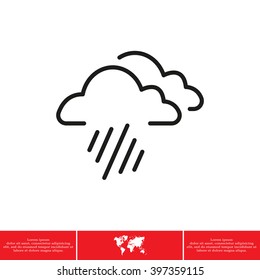 line icon of heavy rain