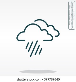 line icon of heavy rain