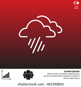 line icon of heavy rain