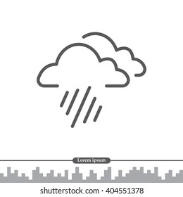 line icon of heavy rain