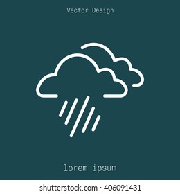 line icon of heavy rain