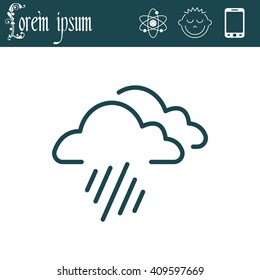 line icon of heavy rain