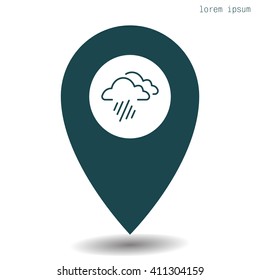 line icon of heavy rain