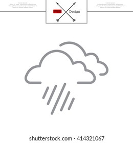 line icon of heavy rain