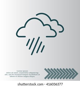 line icon of heavy rain