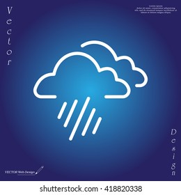 line icon of heavy rain