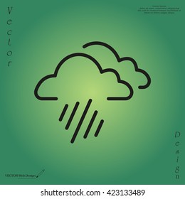 line icon of heavy rain