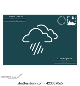 line icon of heavy rain