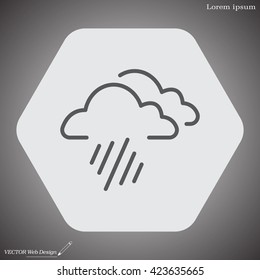 line icon of heavy rain