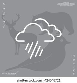 line icon of heavy rain