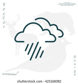 line icon of heavy rain