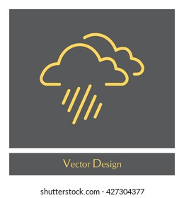 line icon of heavy rain