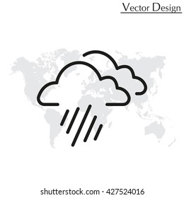 line icon of heavy rain