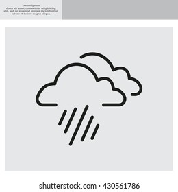 line icon of heavy rain