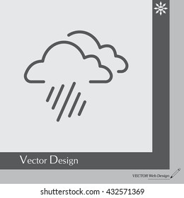 line icon of heavy rain