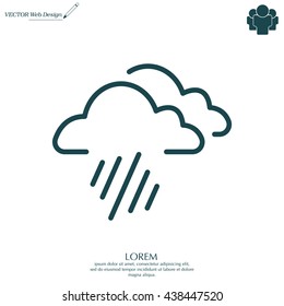 line icon of heavy rain
