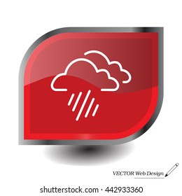 line icon of heavy rain